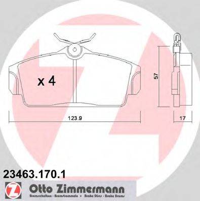 ZIMMERMANN 234631701 Комплект тормозных колодок, дисковый тормоз