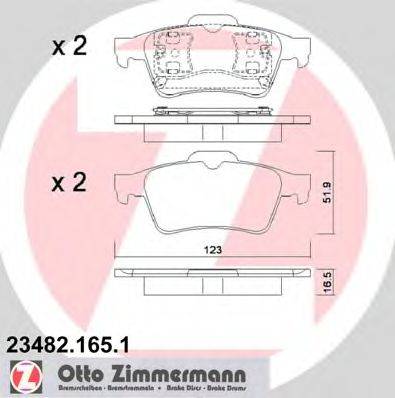 ZIMMERMANN 234821651 Комплект тормозных колодок, дисковый тормоз