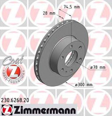 ZIMMERMANN 230626820 Тормозной диск