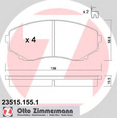 ZIMMERMANN 235151551 Комплект тормозных колодок, дисковый тормоз