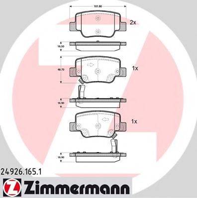 ZIMMERMANN 249261651 Комплект тормозных колодок, дисковый тормоз