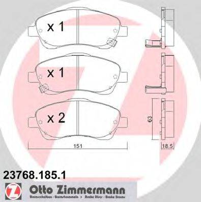 ZIMMERMANN 237681851 Комплект тормозных колодок, дисковый тормоз