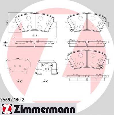 ZIMMERMANN 256921802 Комплект тормозных колодок, дисковый тормоз