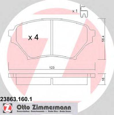 ZIMMERMANN 238631601 Комплект тормозных колодок, дисковый тормоз