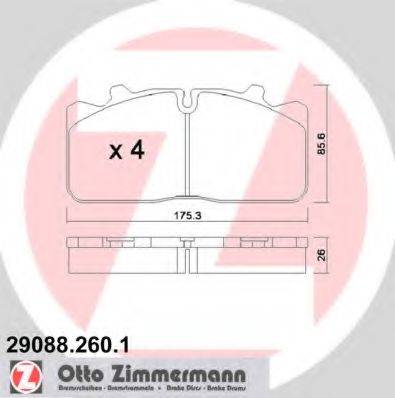 ZIMMERMANN 290882601 Комплект тормозных колодок, дисковый тормоз