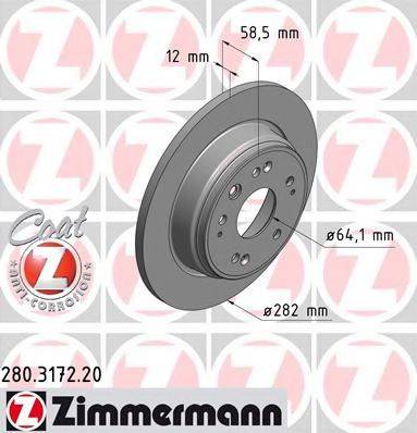 ZIMMERMANN 280317220 Тормозной диск