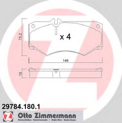 ZIMMERMANN 297841801 Комплект тормозных колодок, дисковый тормоз