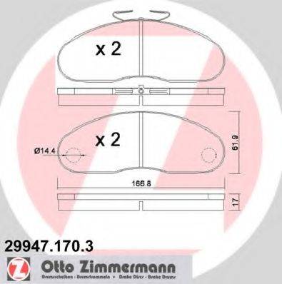 ZIMMERMANN 299471703 Комплект тормозных колодок, дисковый тормоз