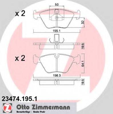 ZIMMERMANN 234741951 Комплект тормозных колодок, дисковый тормоз