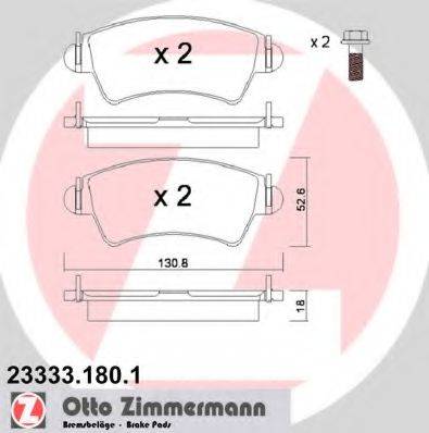 ZIMMERMANN 233331801 Комплект тормозных колодок, дисковый тормоз