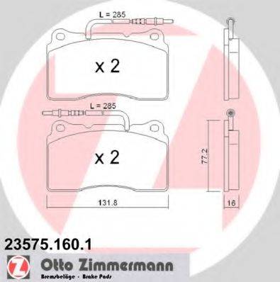 ZIMMERMANN 235751601 Комплект тормозных колодок, дисковый тормоз