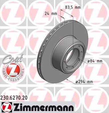 ZIMMERMANN 230627020 Тормозной диск