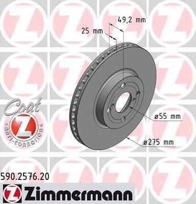 ZIMMERMANN 590257620 Тормозной диск