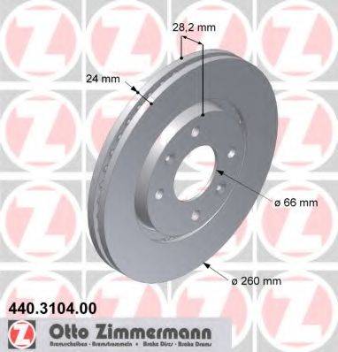 ZIMMERMANN 440310400 Тормозной диск