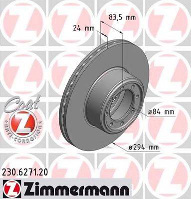 ZIMMERMANN 230627120 Тормозной диск