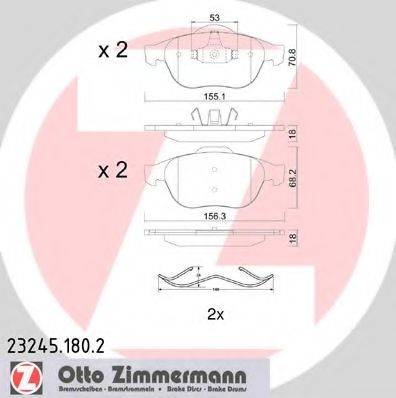 ZIMMERMANN 232451802 Комплект тормозных колодок, дисковый тормоз