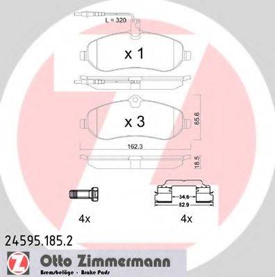 ZIMMERMANN 245951852 Комплект тормозных колодок, дисковый тормоз