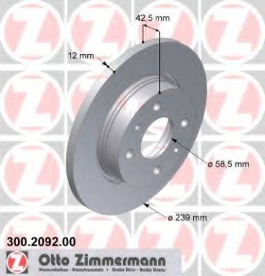 ZIMMERMANN 300209200 Тормозной диск