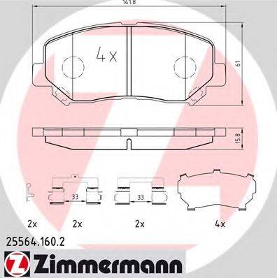 ZIMMERMANN 255641602 Комплект тормозных колодок, дисковый тормоз