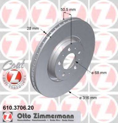 ZIMMERMANN 610370620 Тормозной диск