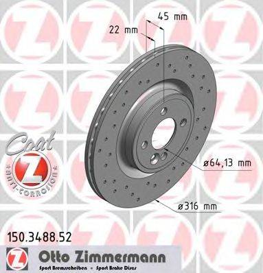 ZIMMERMANN 150348852 Тормозной диск