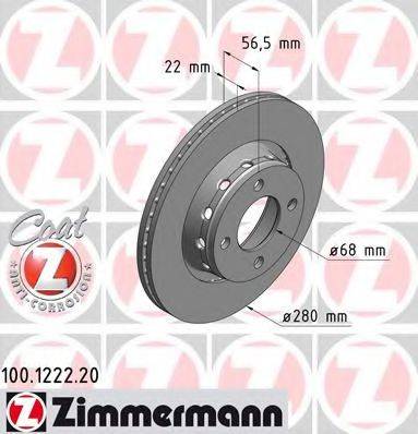 ZIMMERMANN 100122220 Тормозной диск