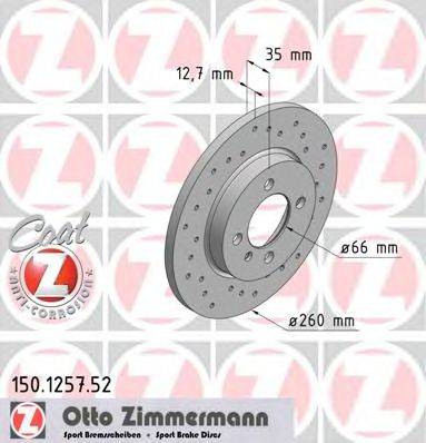 ZIMMERMANN 150125752 Тормозной диск