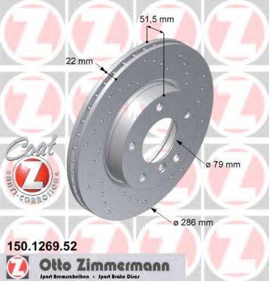 ZIMMERMANN 150126952 Тормозной диск