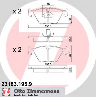 ZIMMERMANN 231831959 Комплект тормозных колодок, дисковый тормоз