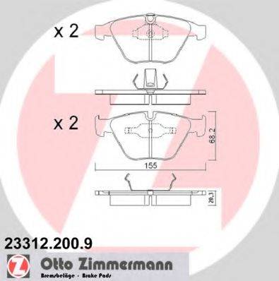 ZIMMERMANN 233122009 Комплект тормозных колодок, дисковый тормоз