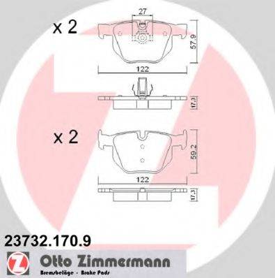 ZIMMERMANN 237321709 Комплект тормозных колодок, дисковый тормоз