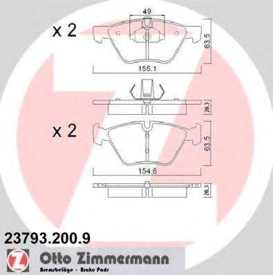 ZIMMERMANN 237932009 Комплект тормозных колодок, дисковый тормоз