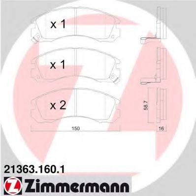 ZIMMERMANN 213631601 Комплект тормозных колодок, дисковый тормоз