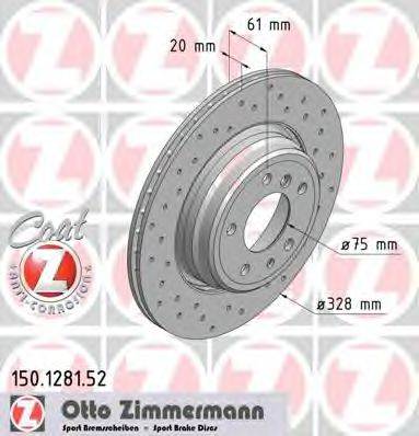 ZIMMERMANN 150128152 Тормозной диск