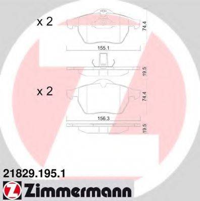 ZIMMERMANN 218291951 Комплект тормозных колодок, дисковый тормоз