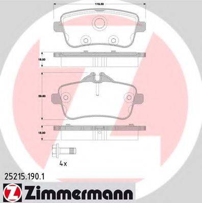 ZIMMERMANN 252151901 Комплект тормозных колодок, дисковый тормоз