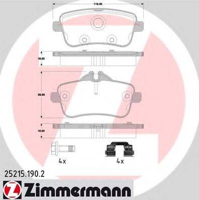 ZIMMERMANN 252151902 Комплект тормозных колодок, дисковый тормоз