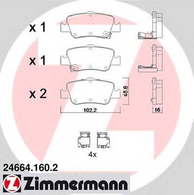 ZIMMERMANN 246641602 Комплект тормозных колодок, дисковый тормоз