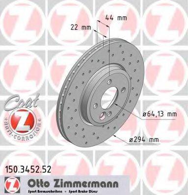 ZIMMERMANN 150345252 Тормозной диск
