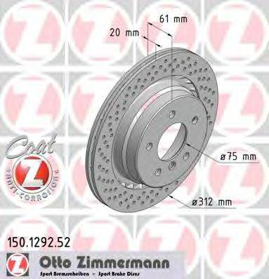 ZIMMERMANN 150129252 Тормозной диск