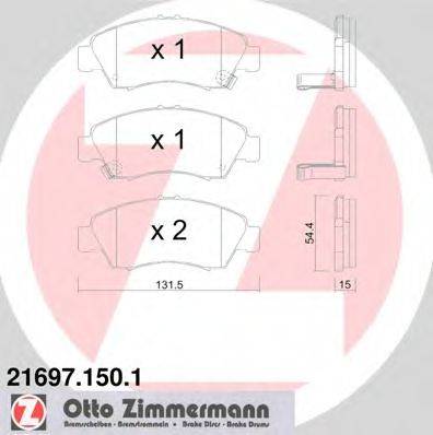 ZIMMERMANN 216971501 Комплект тормозных колодок, дисковый тормоз