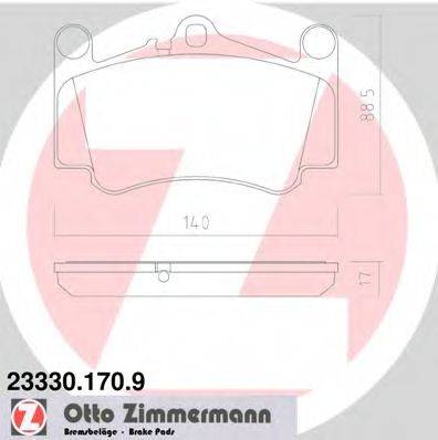 ZIMMERMANN 233301709 Комплект тормозных колодок, дисковый тормоз