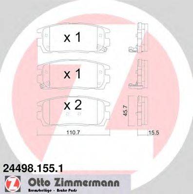 ZIMMERMANN 244981551 Комплект тормозных колодок, дисковый тормоз