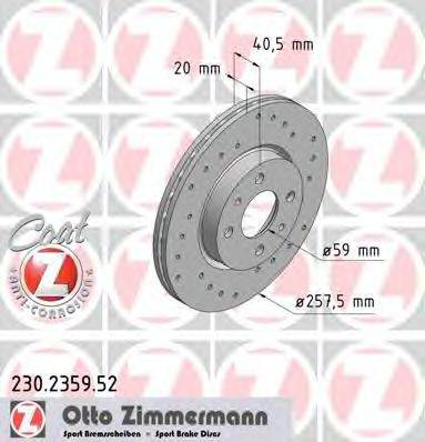 ZIMMERMANN 230235952 Тормозной диск