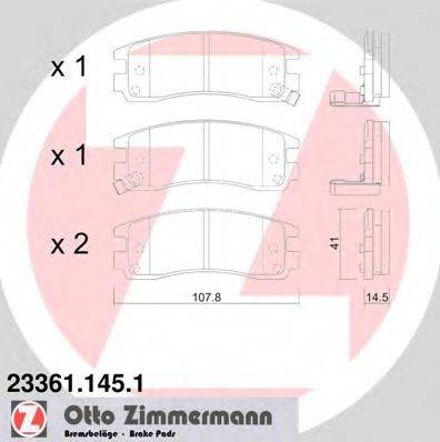 ZIMMERMANN 233611451 Комплект тормозных колодок, дисковый тормоз