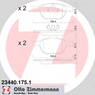 ZIMMERMANN 234401751 Комплект тормозных колодок, дисковый тормоз