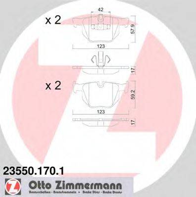 ZIMMERMANN 235501701 Комплект тормозных колодок, дисковый тормоз
