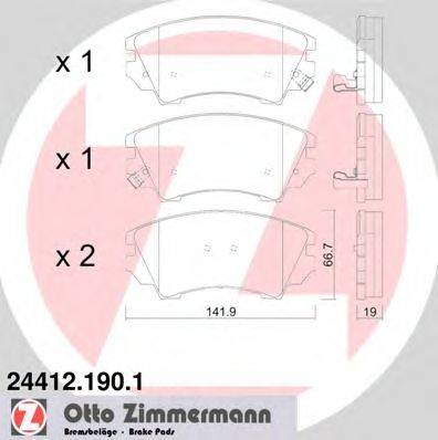 ZIMMERMANN 244121901 Комплект тормозных колодок, дисковый тормоз