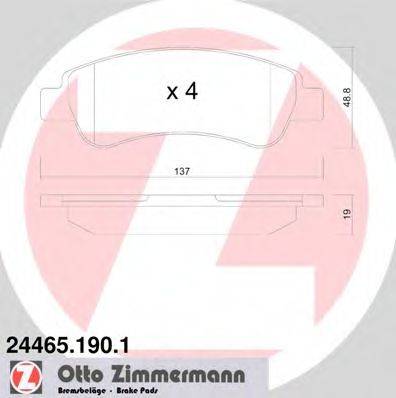 ZIMMERMANN 244651901 Комплект тормозных колодок, дисковый тормоз