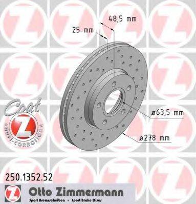 ZIMMERMANN 250135252 Тормозной диск
